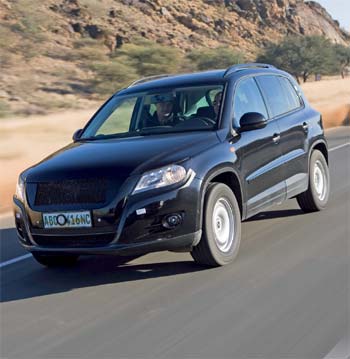 VW Tiguan bei Tests in Namibia