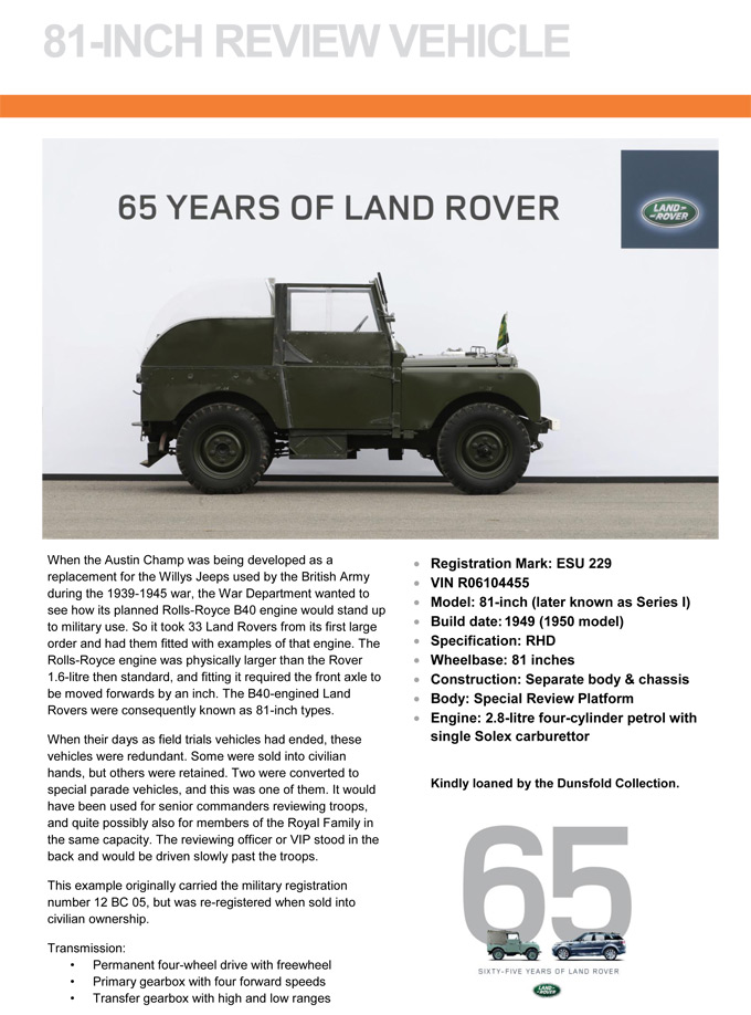 Land Rover Royal Vehicle: Zum Vergrößern klicken!