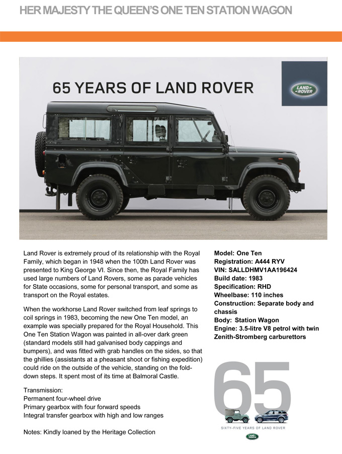 Land Rover Royal Vehicle: Zum Vergrern klicken!